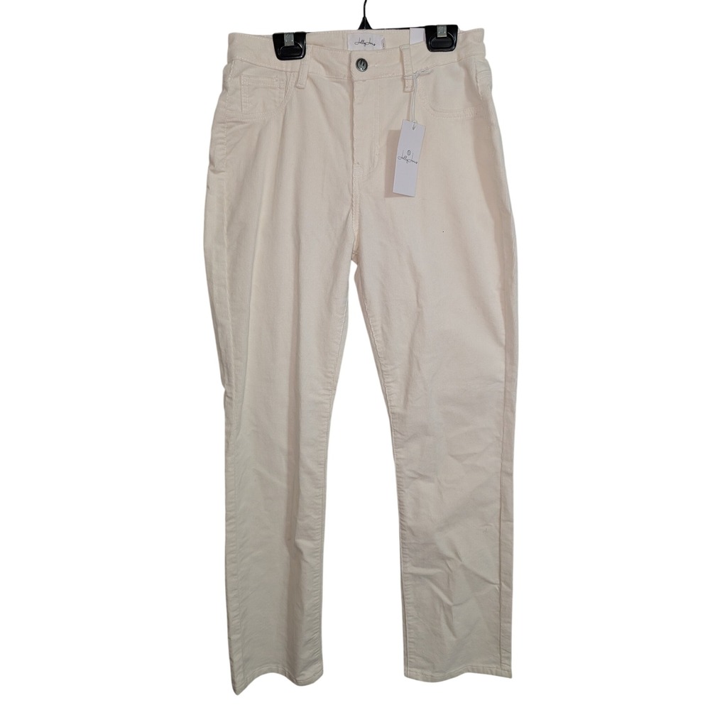 Jelly Jeans Corduroy Pants Women Size 5 Cream New Straight Leg‎ High Rise 0112